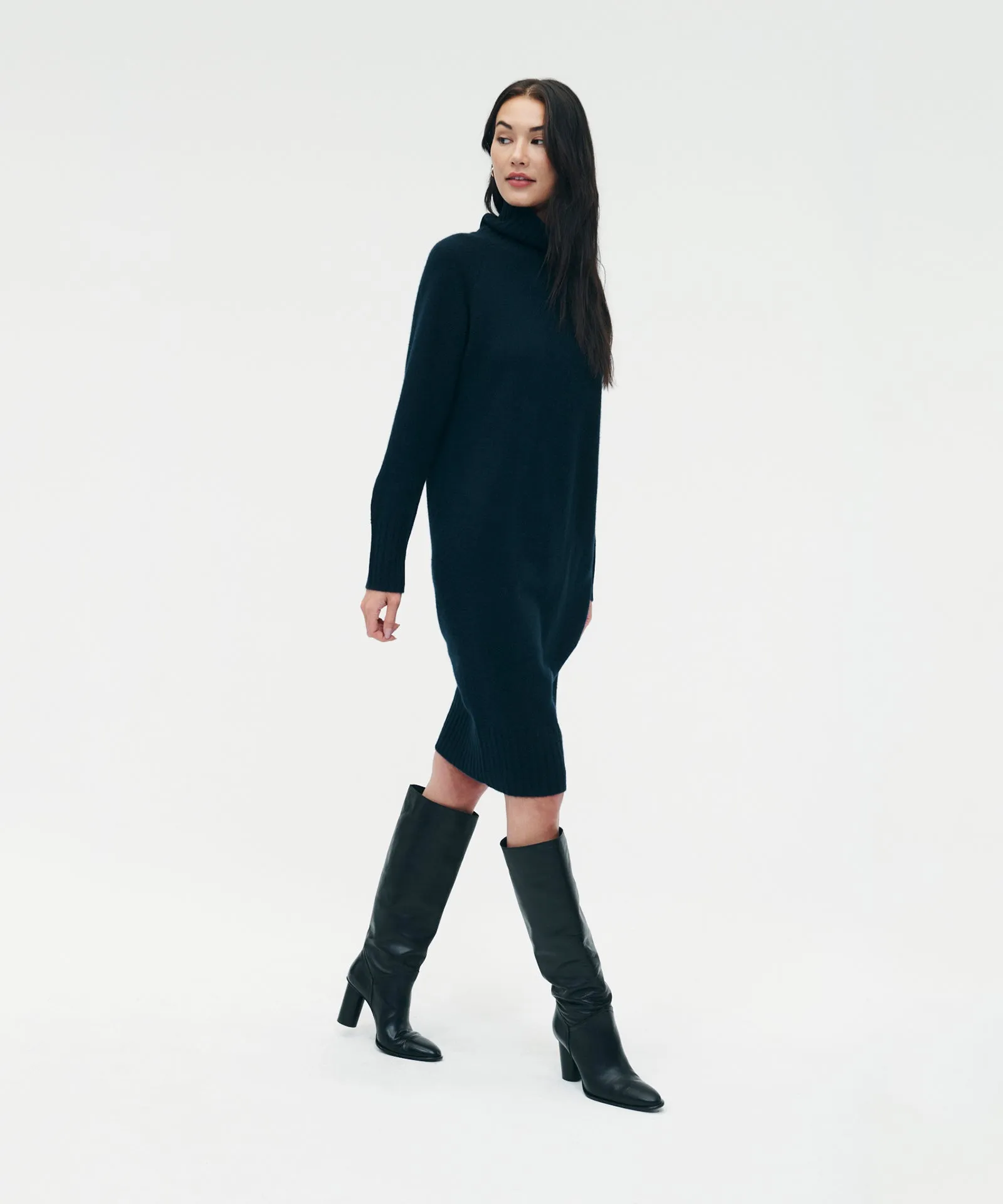 Luxe Cashmere Turtleneck Dress