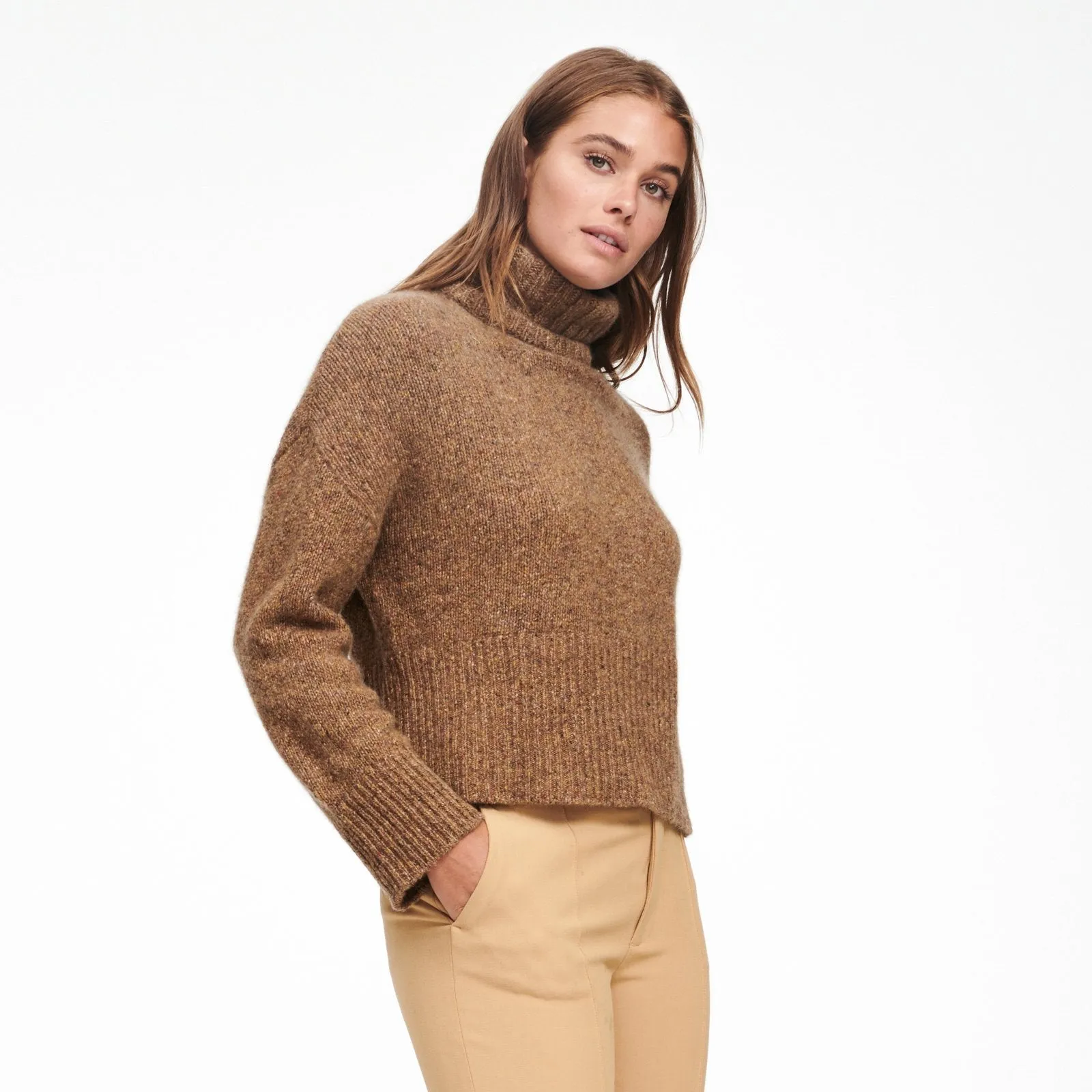 Marled Cashmere Turtleneck Sweater