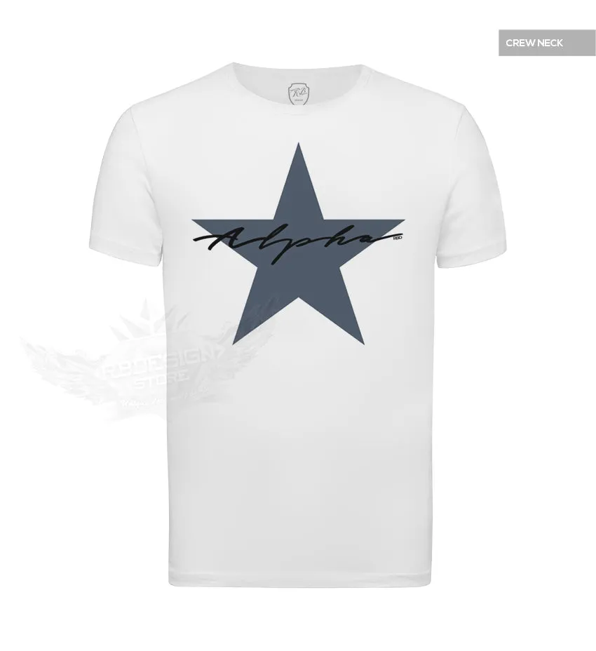 Men's Casual Fashion T-shirt Alpha Male Slim Fit Tee Blue Star MD885S