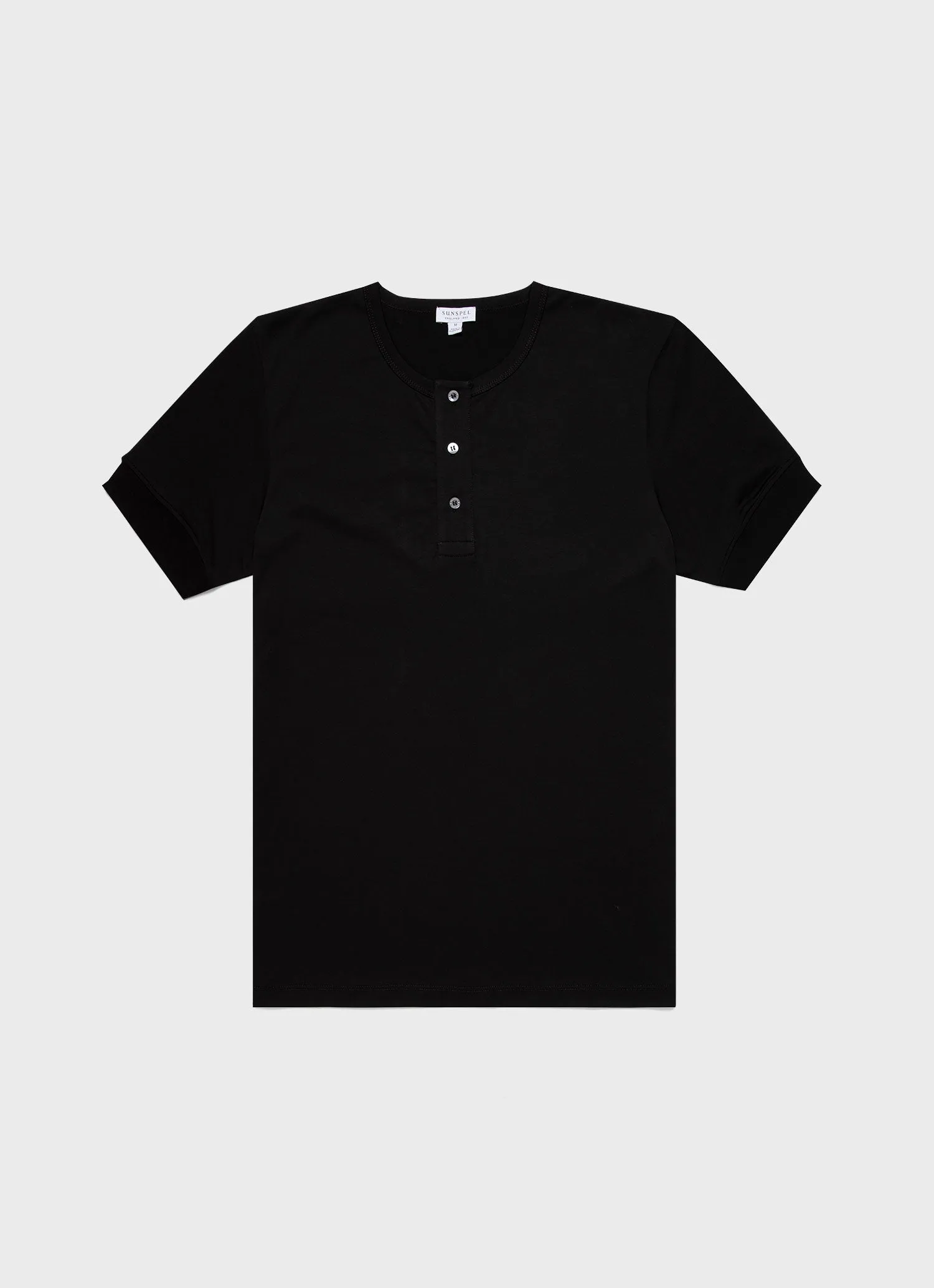 Men's Henley T-shirt in Black