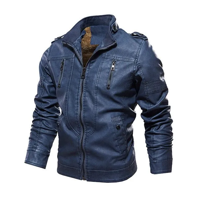 Men's Hooded Leather Jacket