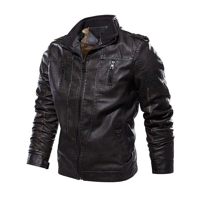 Men's Hooded Leather Jacket