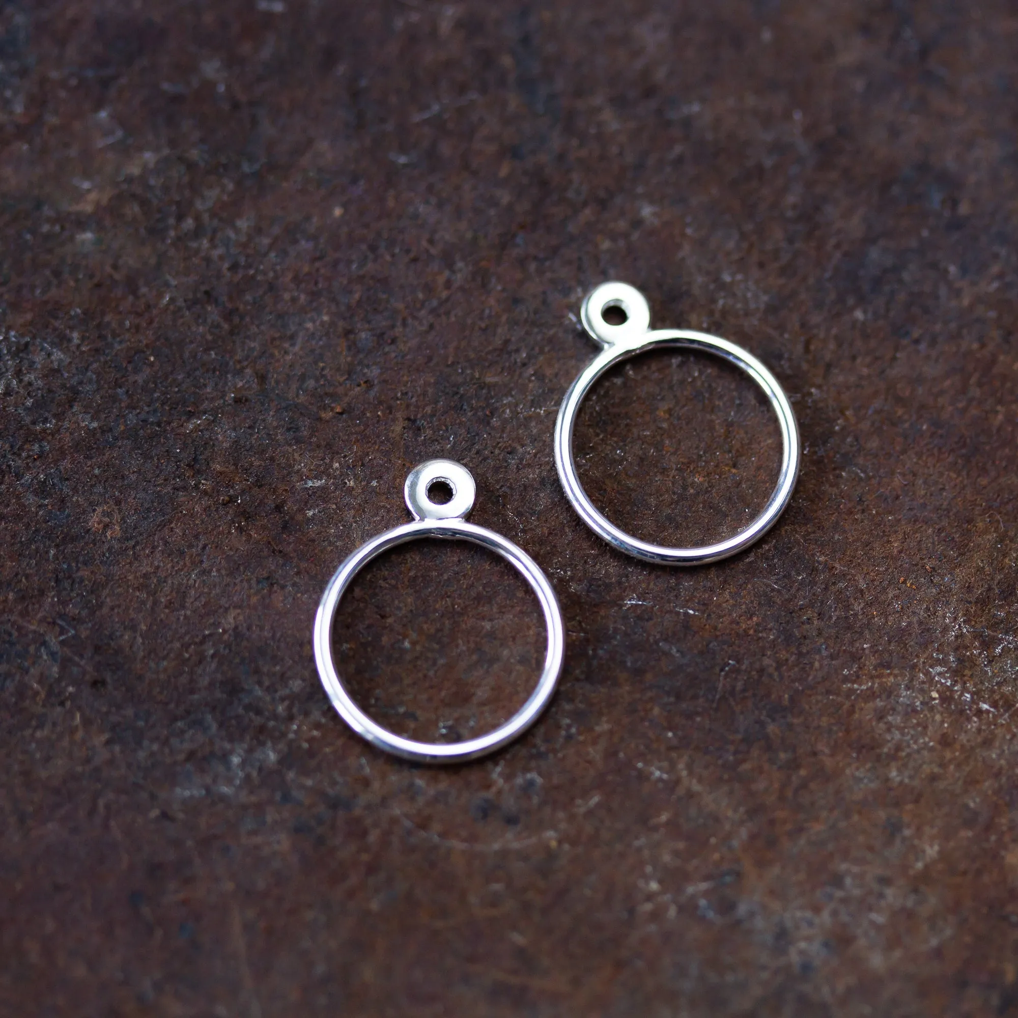 Minimalist Silver Circle Ear Jackets