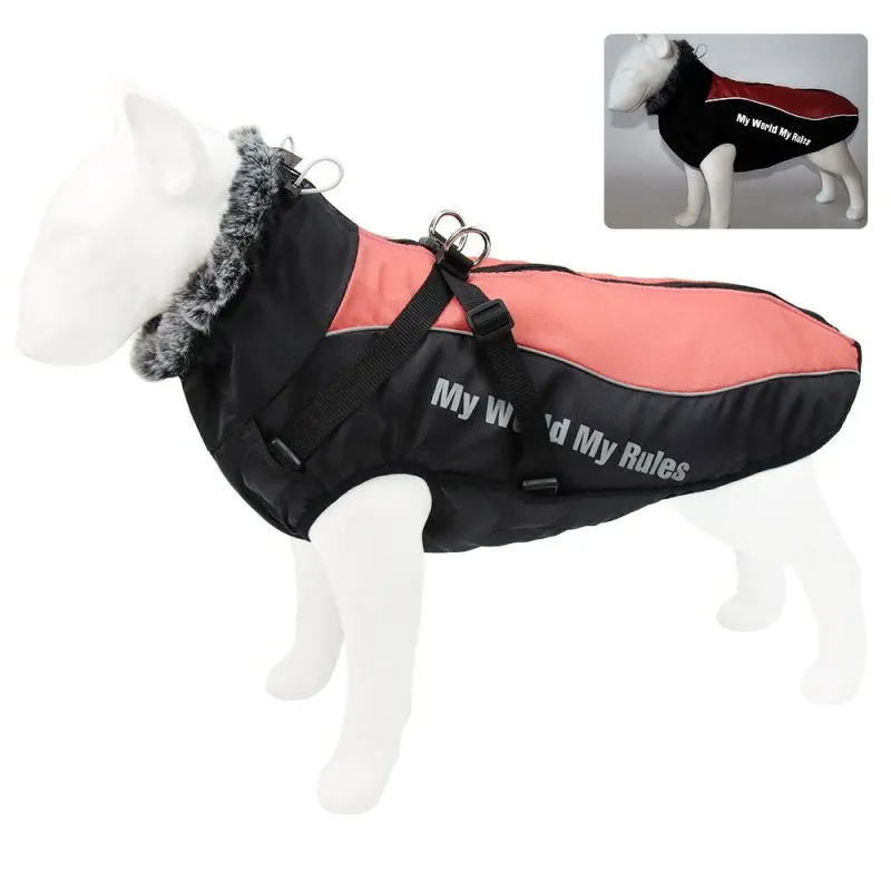 New Large Pet Clothing Warm. Reflective Dog Clothing, Thickened Dog Jacket