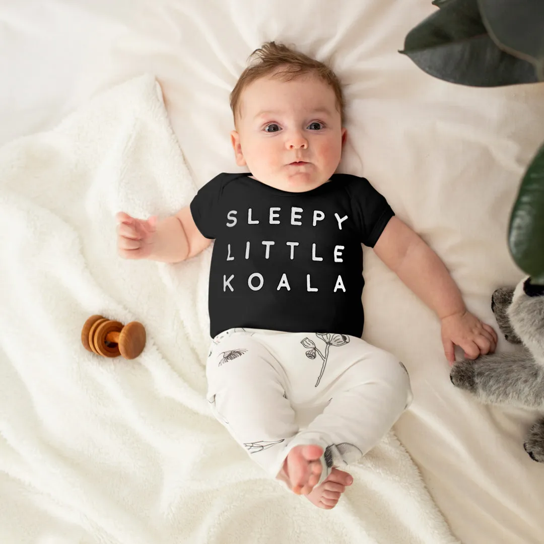 Organic Baby Sleepy Koala Black T-shirt