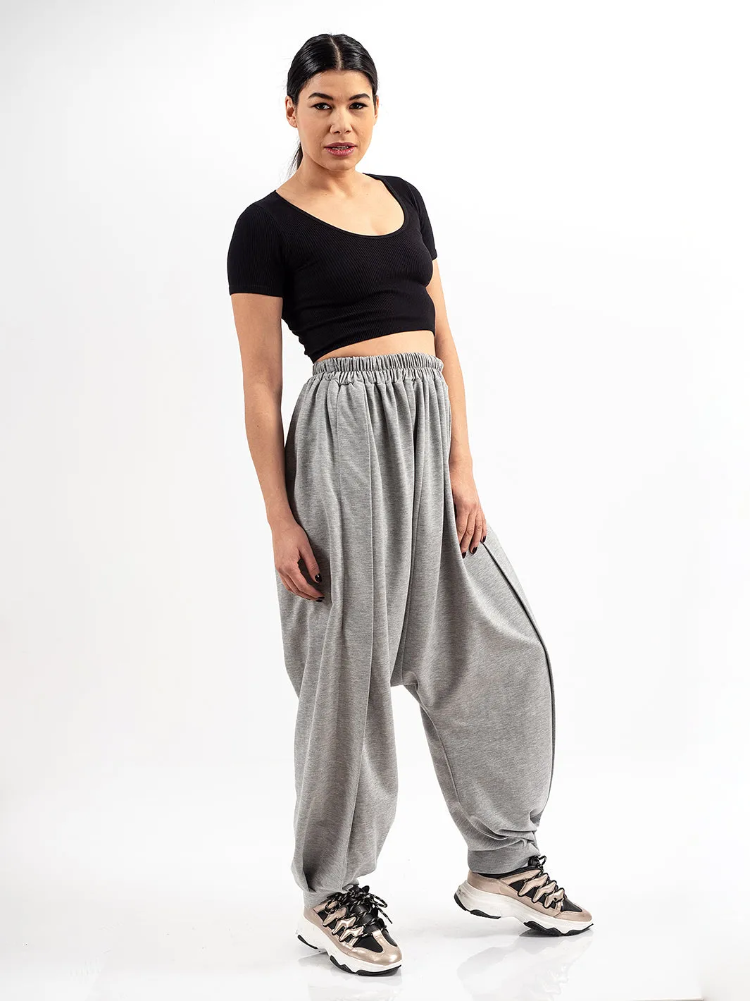 Oversize Gray Pants With Cutouts