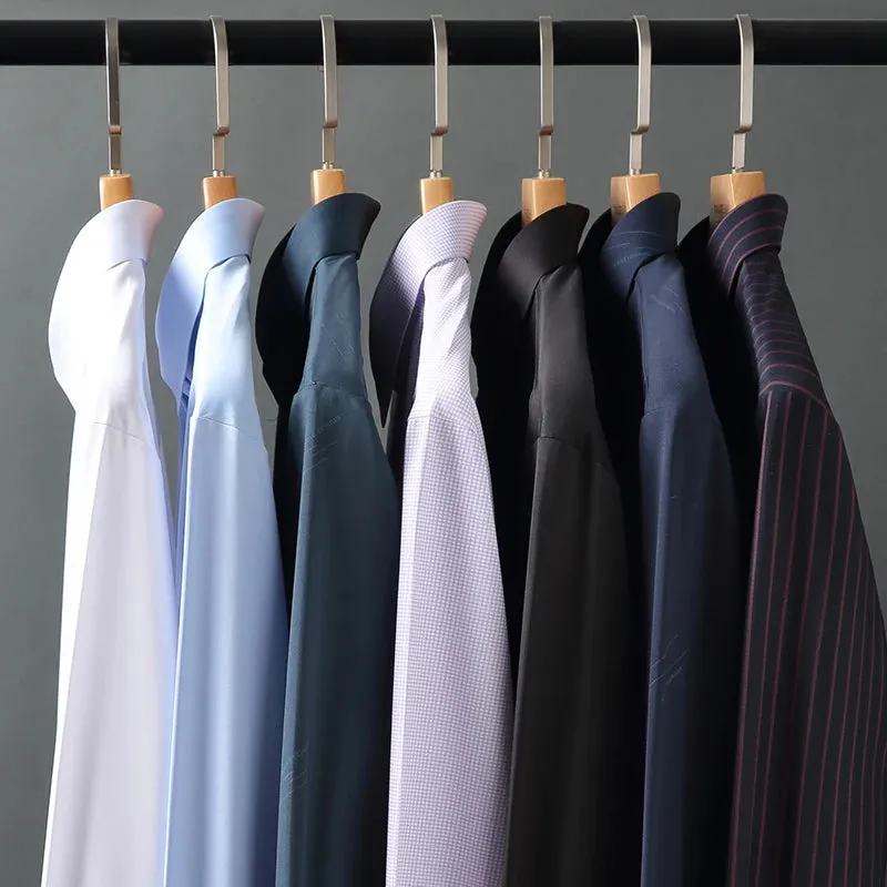 Plain Cotton Blend Solid Shirts Wine