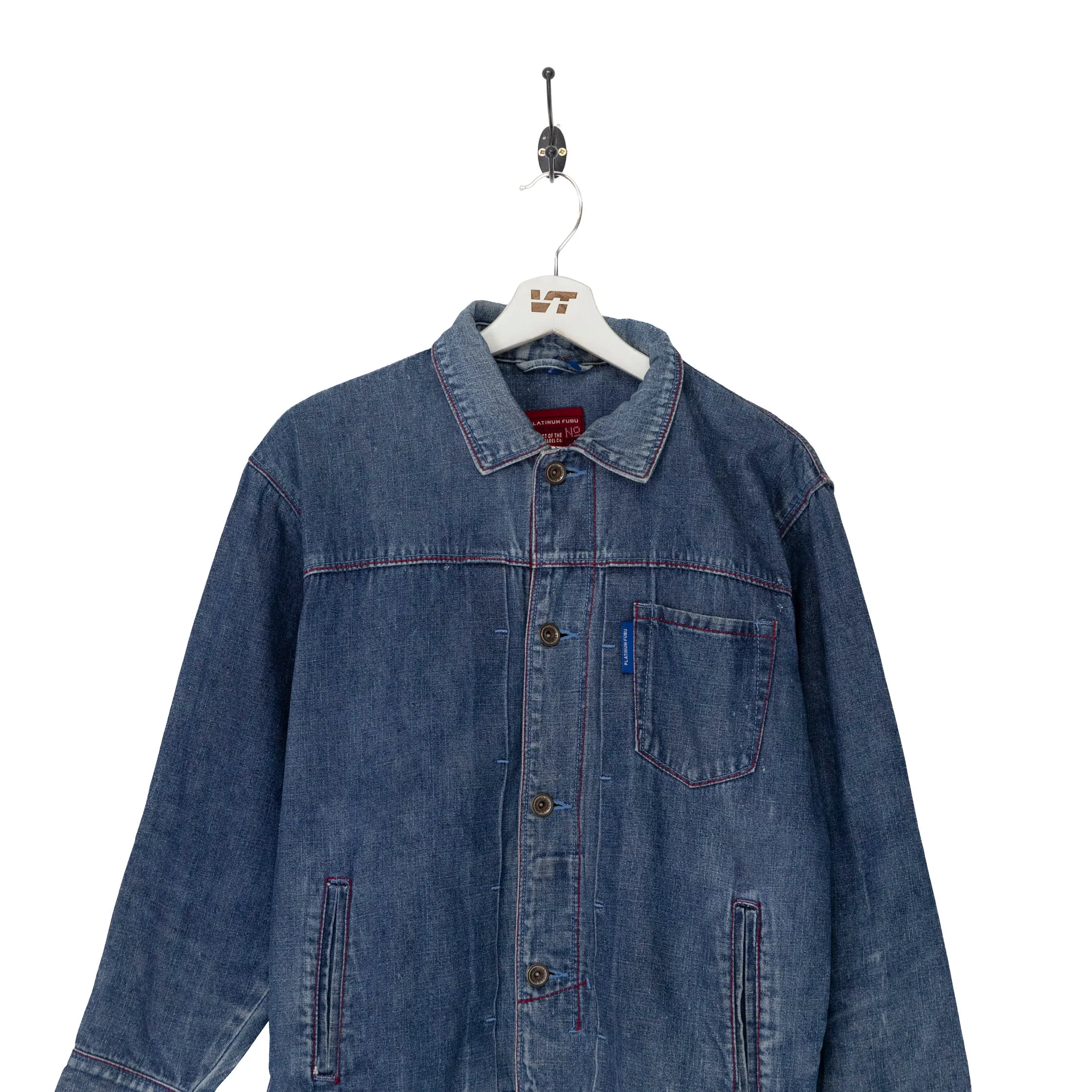 Platinum Fubu Contrast Stitch Denim Jacket