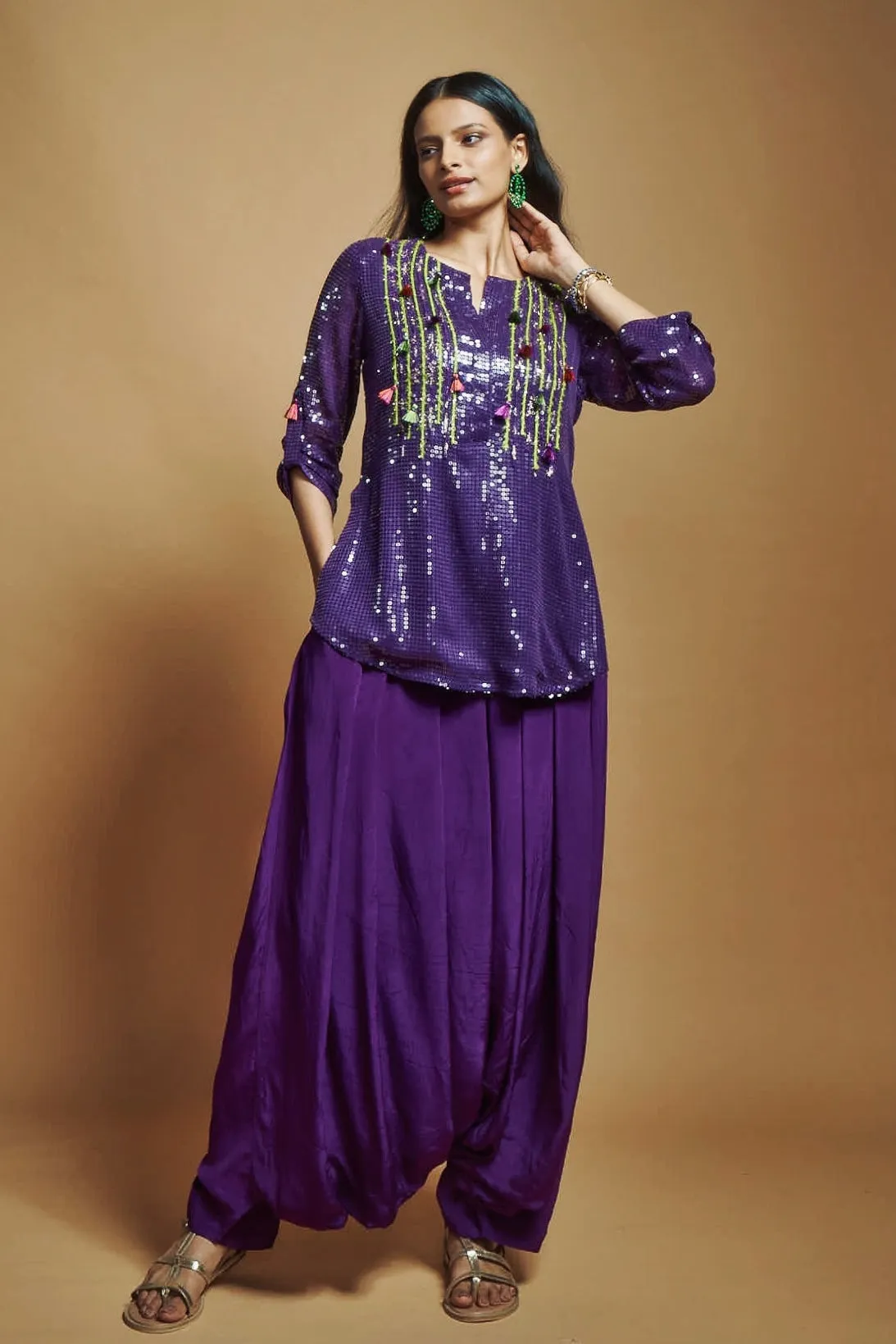 PURPLE PATIALA PANTS