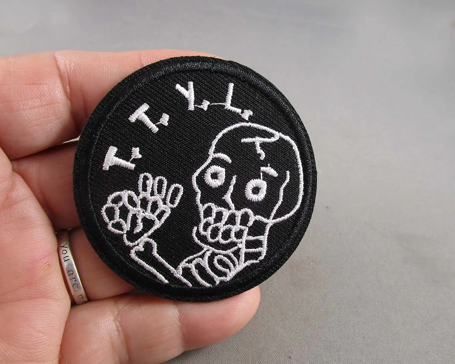 "Talk to You Later" Skeleton Iron on Patch 1pc E004