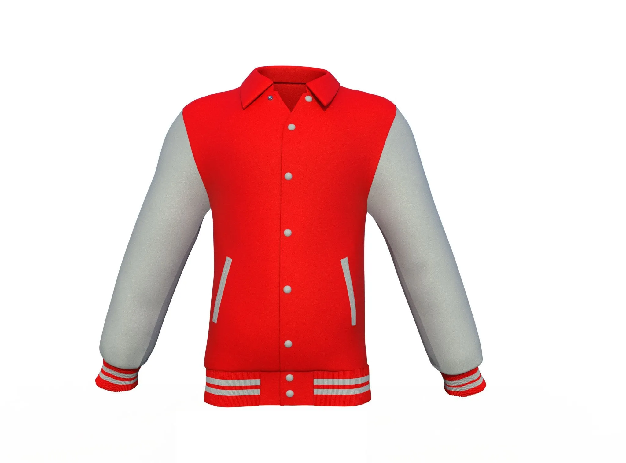 Red Varsity Letterman Jacket with Grey Sleeves