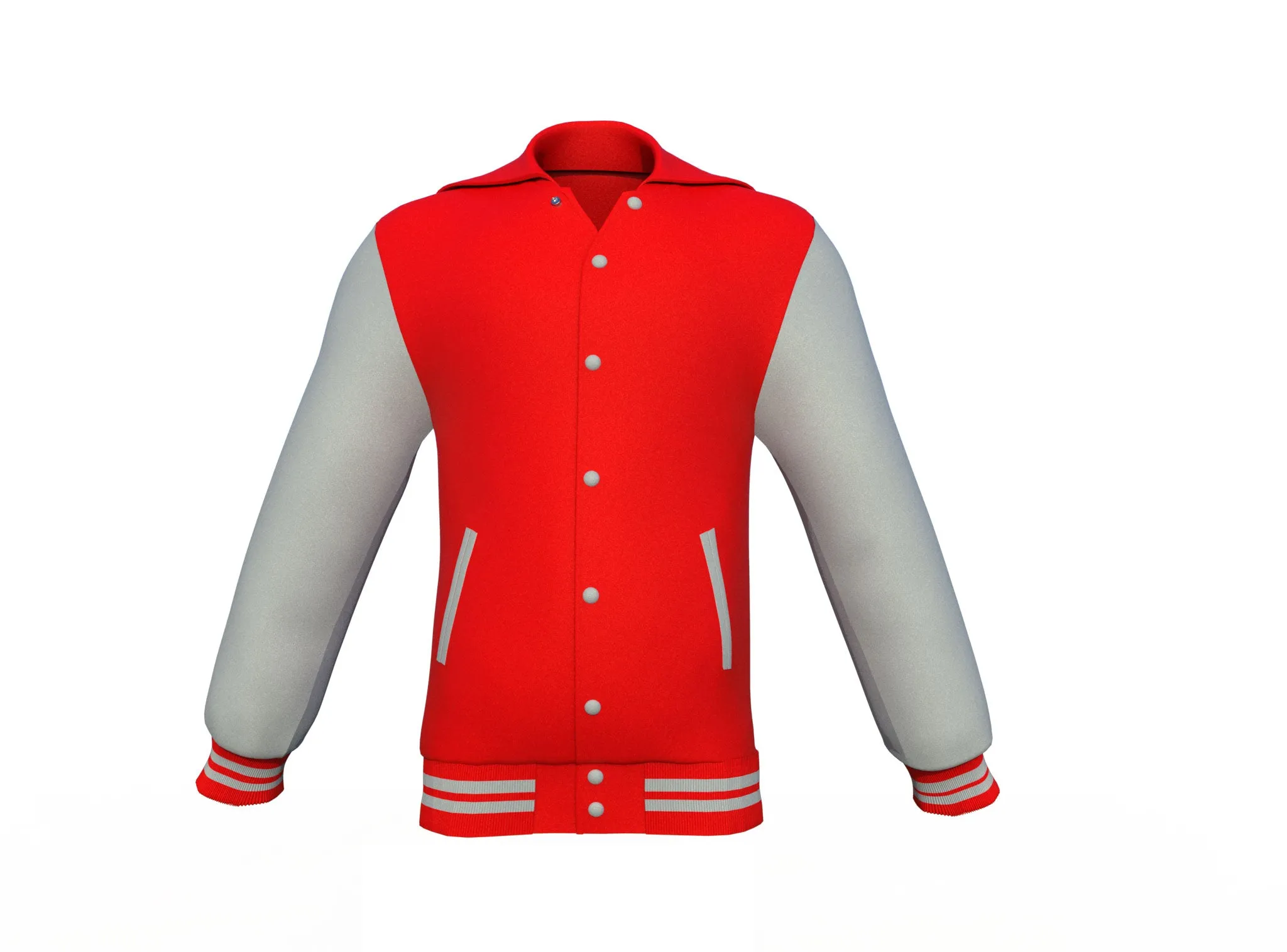 Red Varsity Letterman Jacket with Grey Sleeves