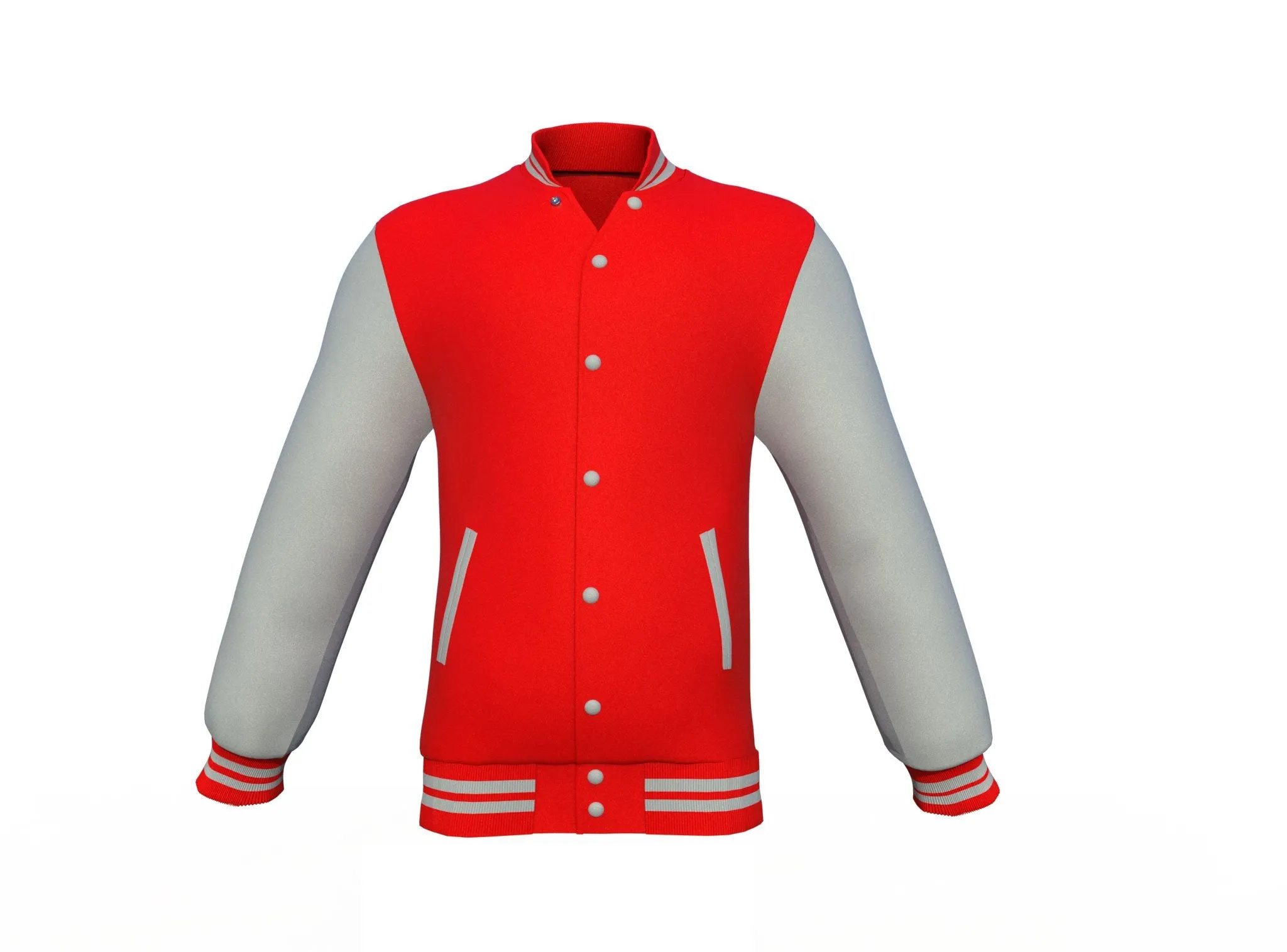 Red Varsity Letterman Jacket with Grey Sleeves