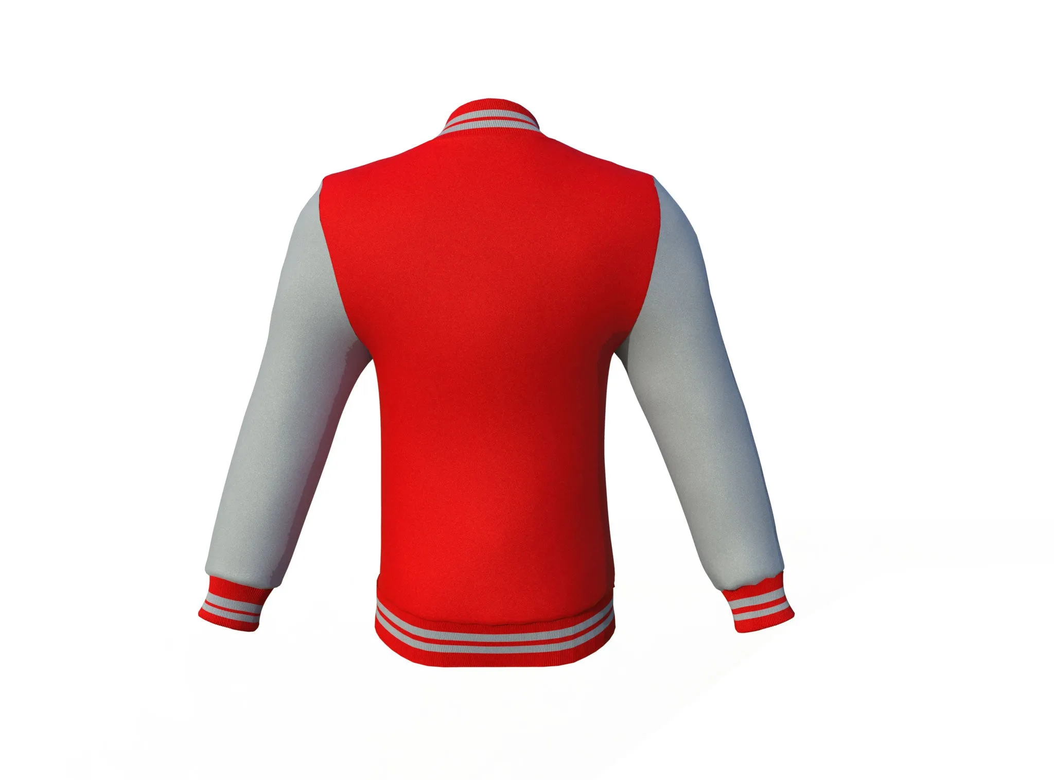 Red Varsity Letterman Jacket with Grey Sleeves