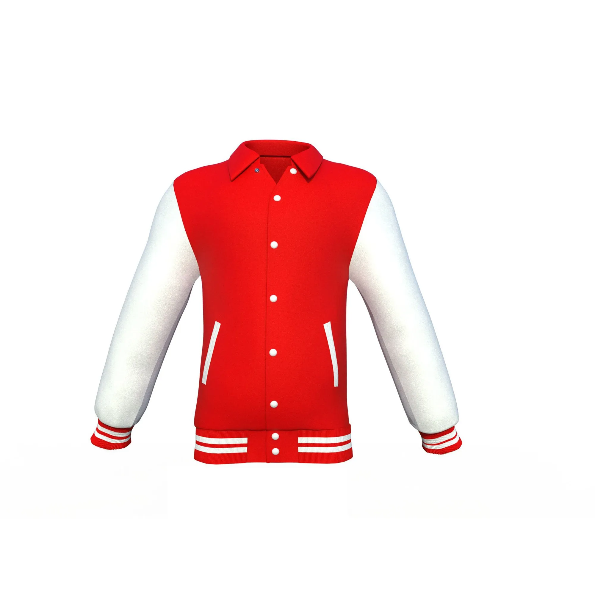 Red Varsity Letterman Jacket with White Sleeves