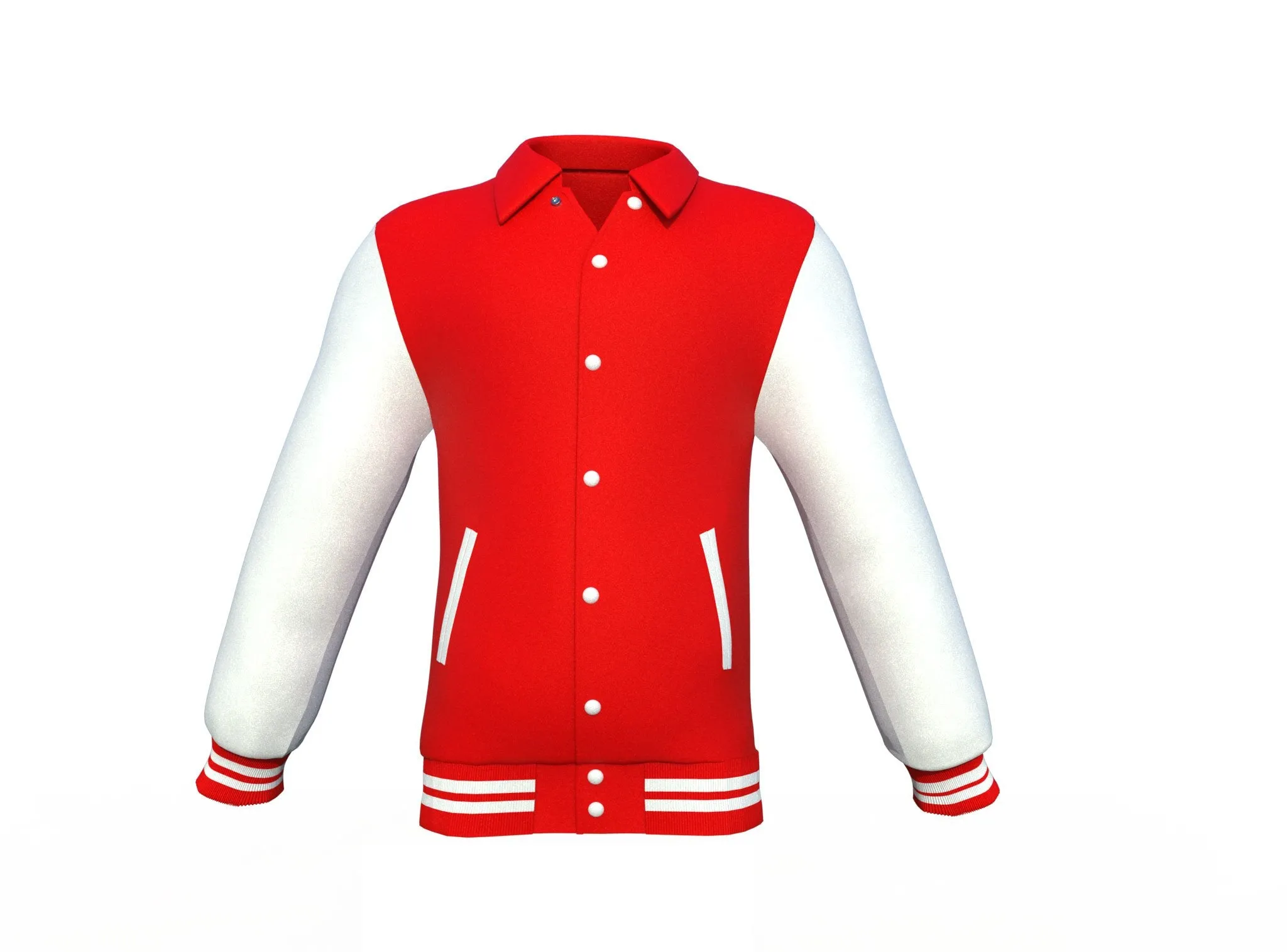 Red Varsity Letterman Jacket with White Sleeves