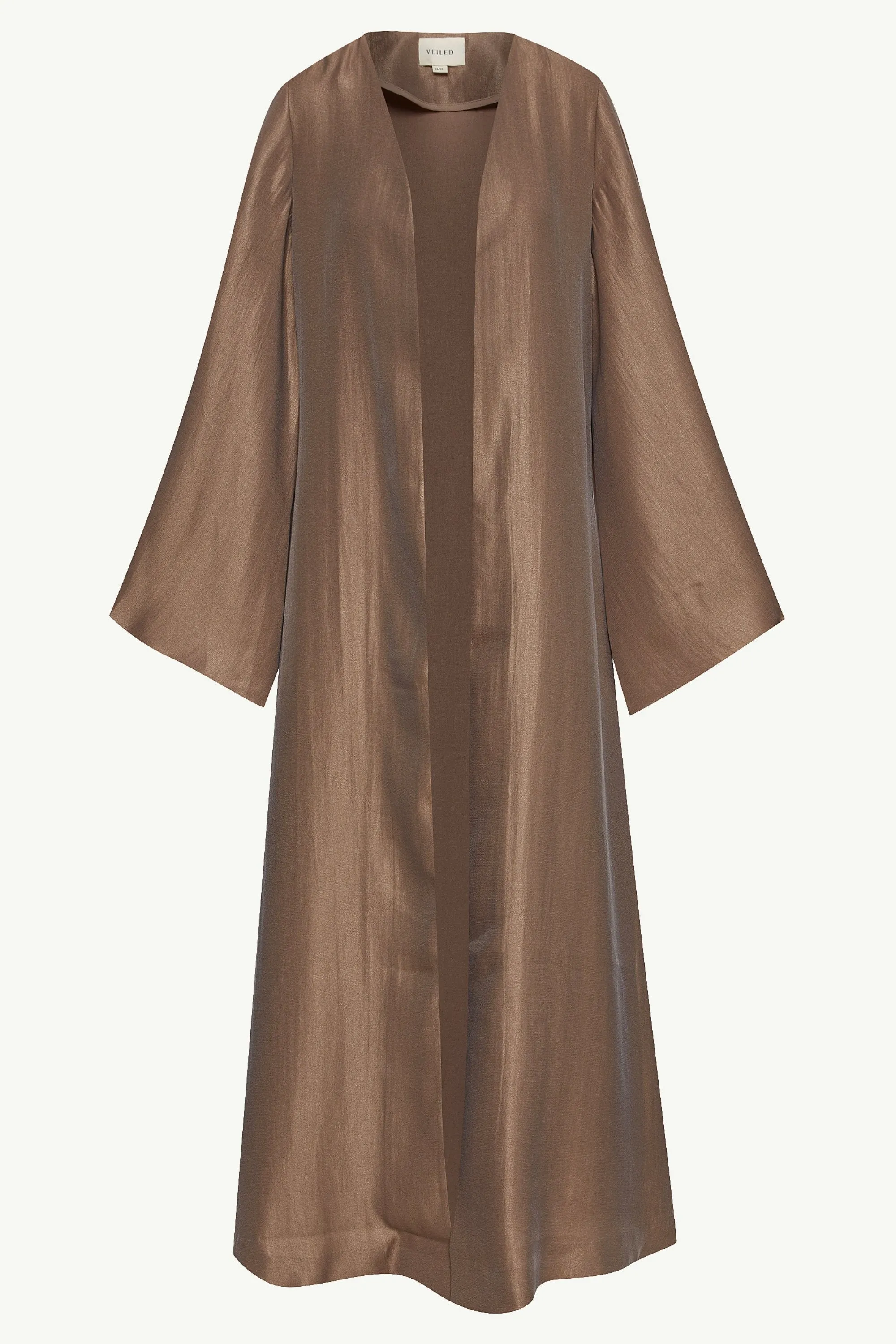 Seema Flare Sleeve Open Abaya - Taupe