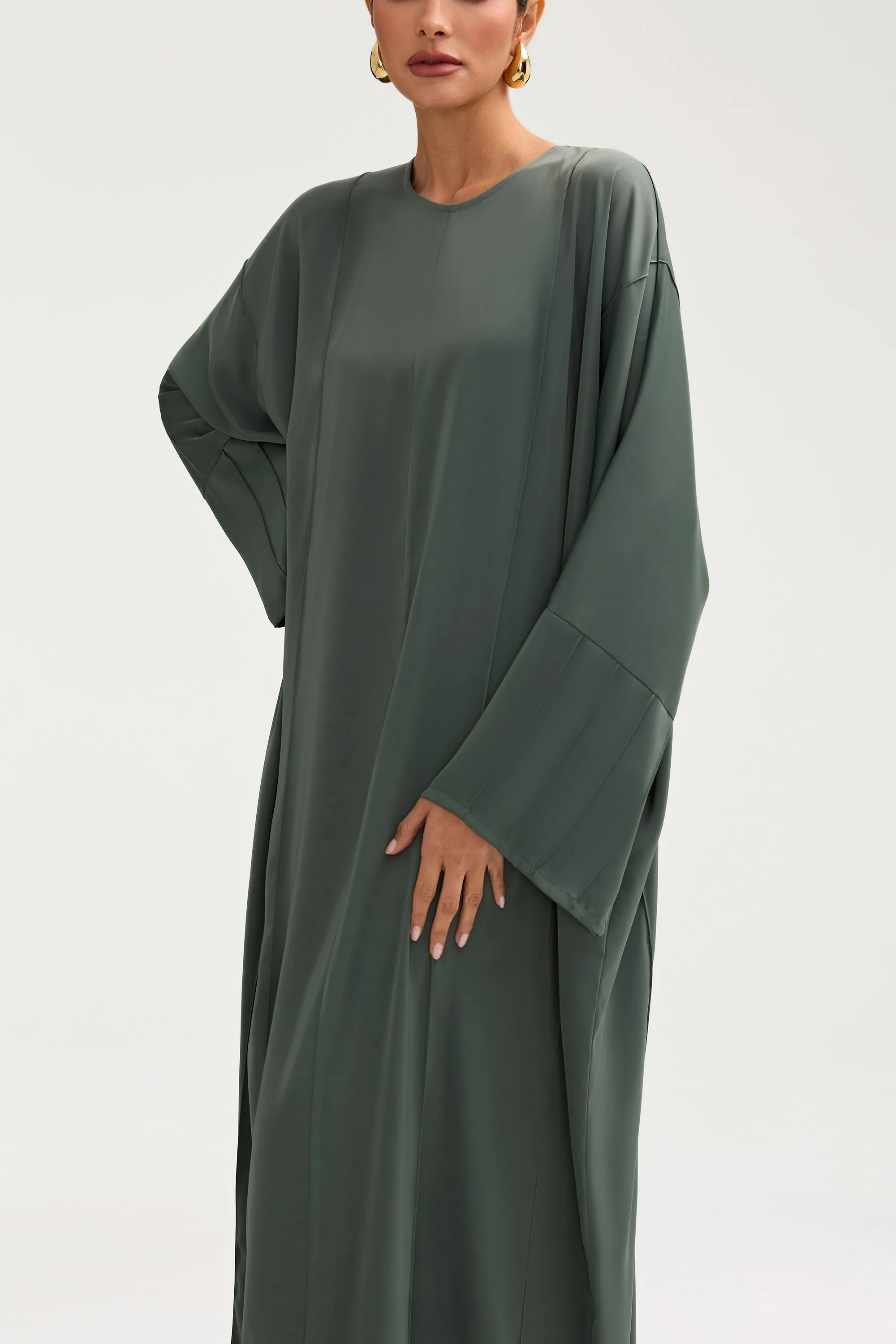 Sidrah Satin Kaftan - Sage