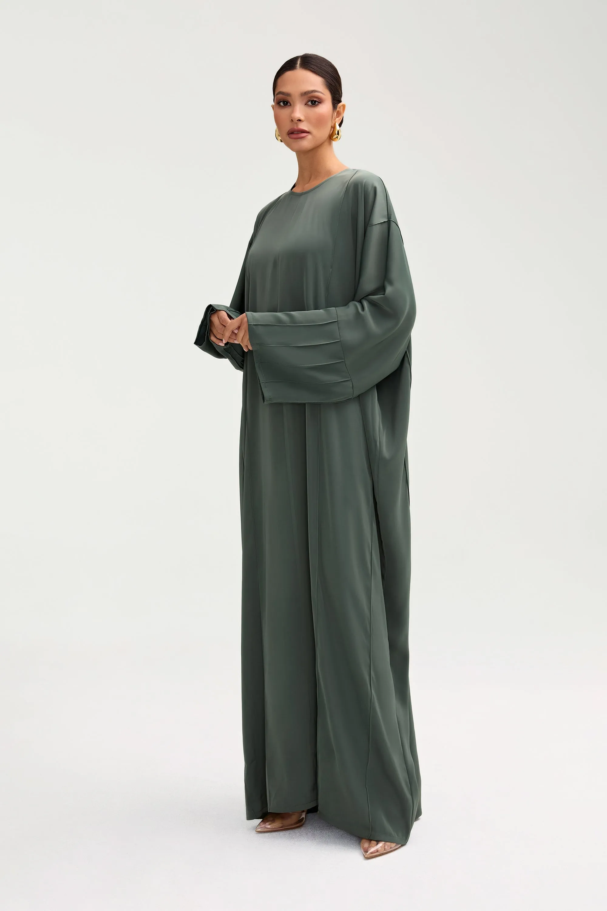 Sidrah Satin Kaftan - Sage