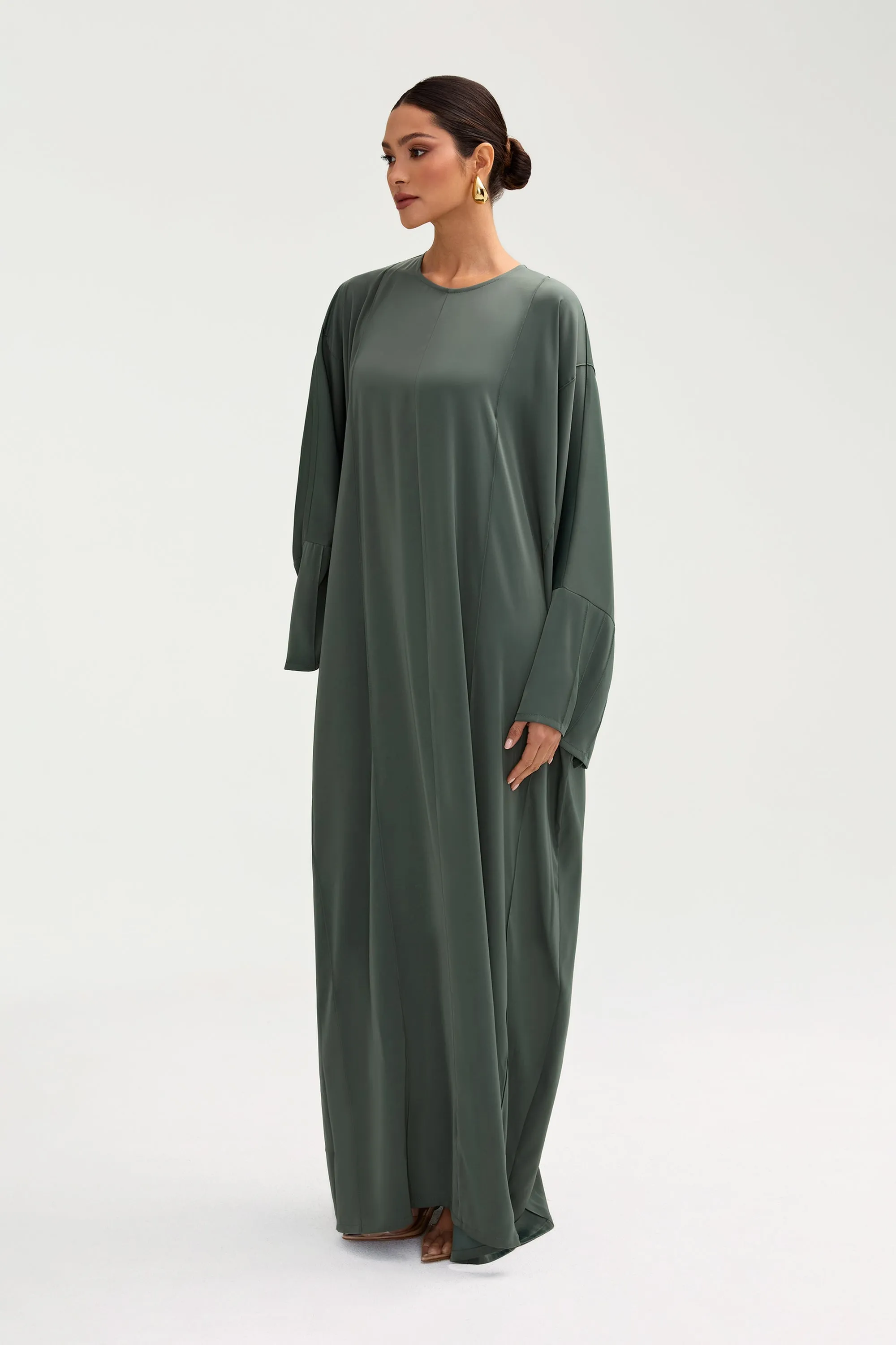 Sidrah Satin Kaftan - Sage