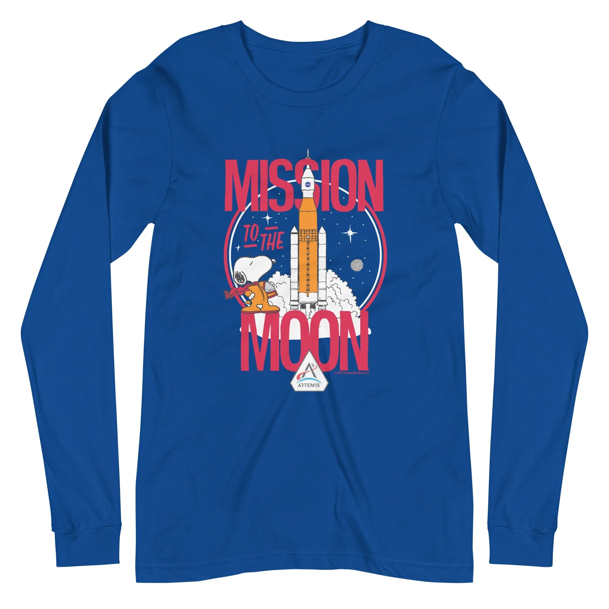 Snoopy Mission To The Moon Adult Long Sleeve T-Shirt