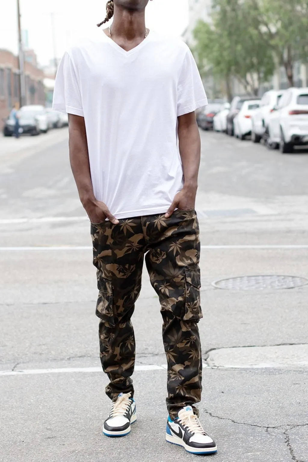 Stitch Relaxed Camo Leaf Cargo Jeans