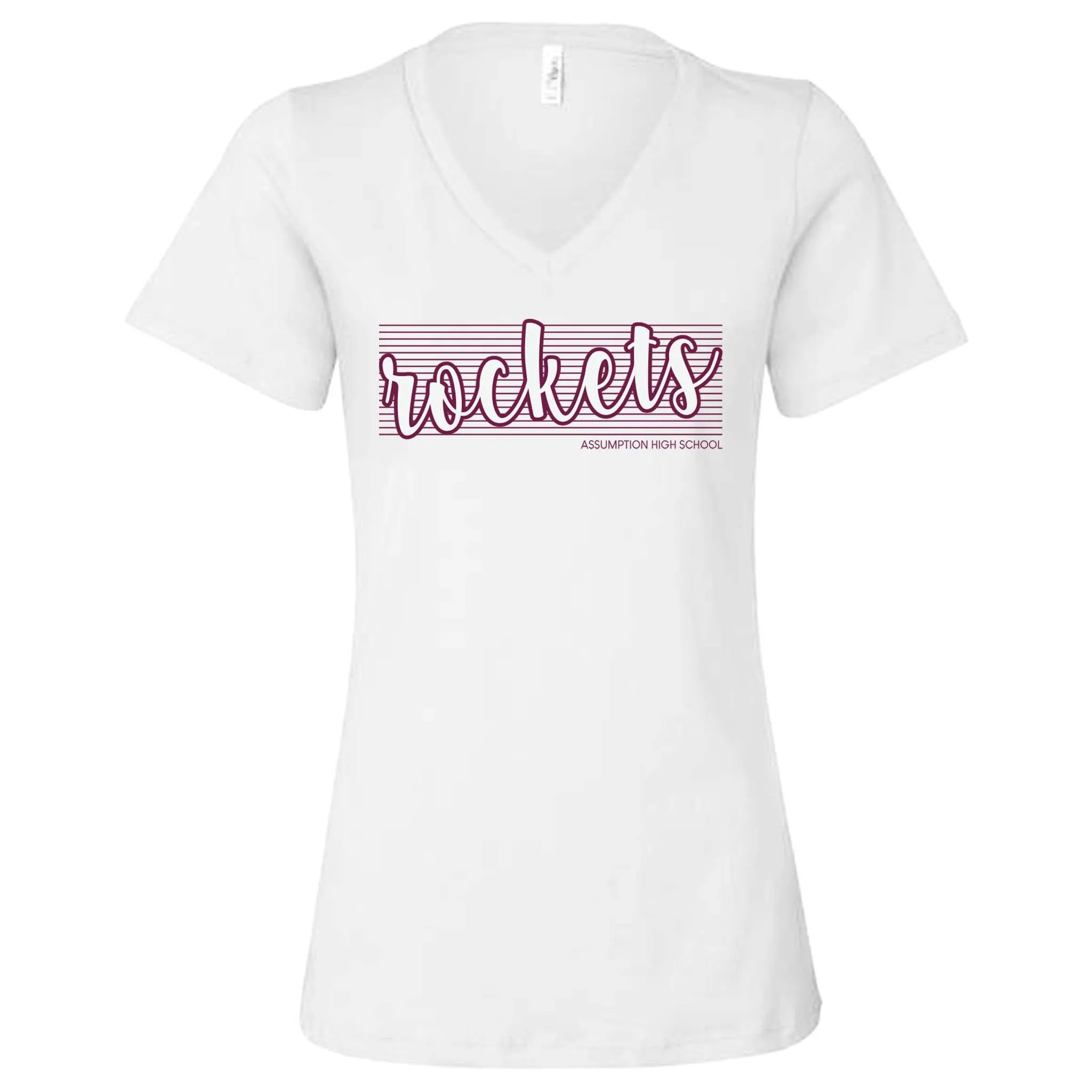 T-shirt - V-Neck - White - Rockets