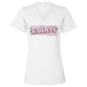 T-shirt - V-Neck - White - Rockets