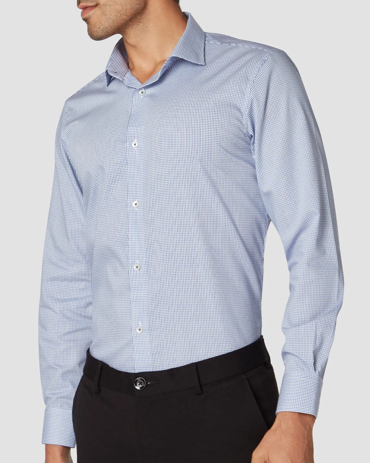 Thomas Mason Blue Brook Wrinkle Resistant Shirt