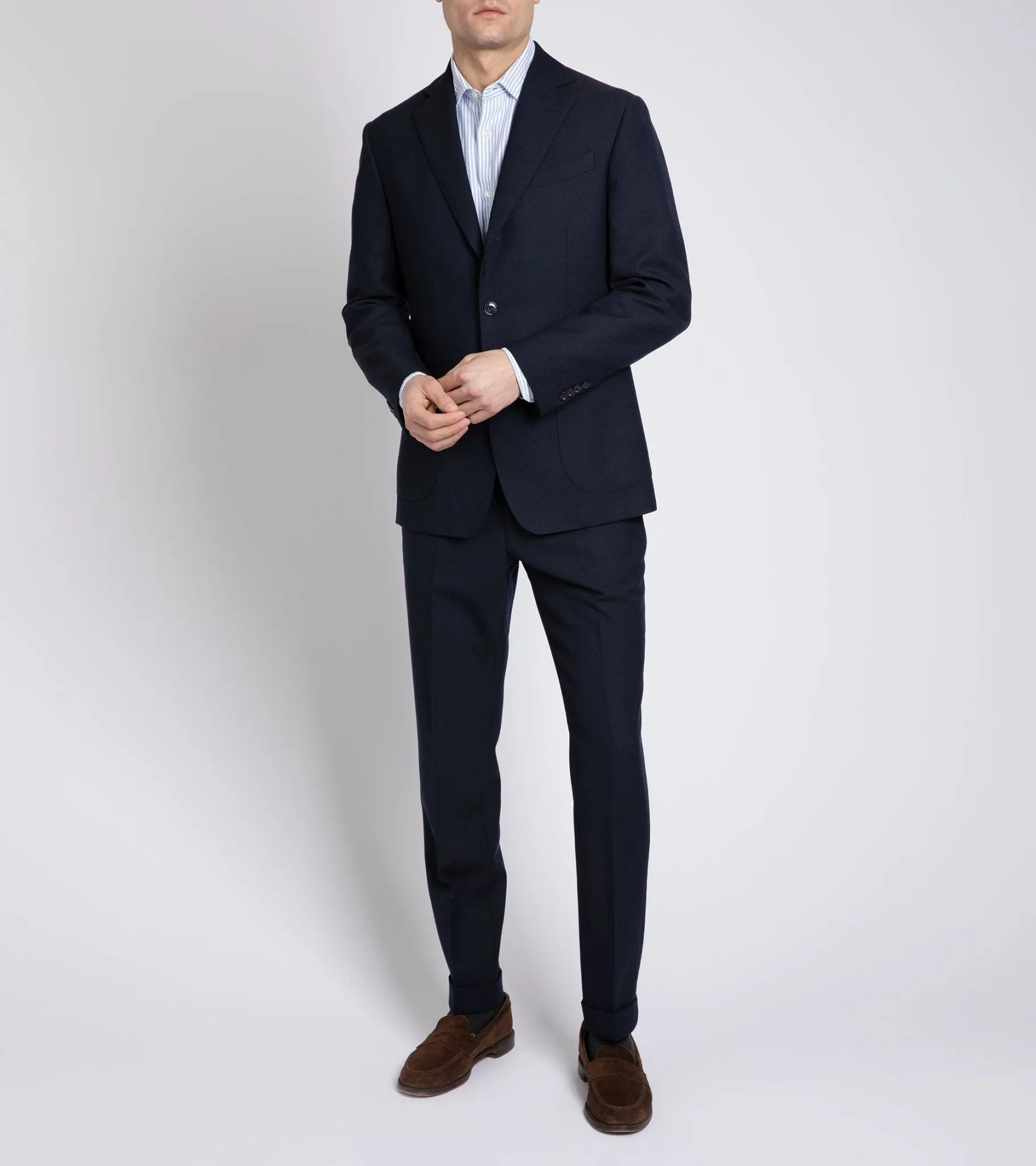 Trunk Wigmore Wool Fresco Suit Jacket: Navy