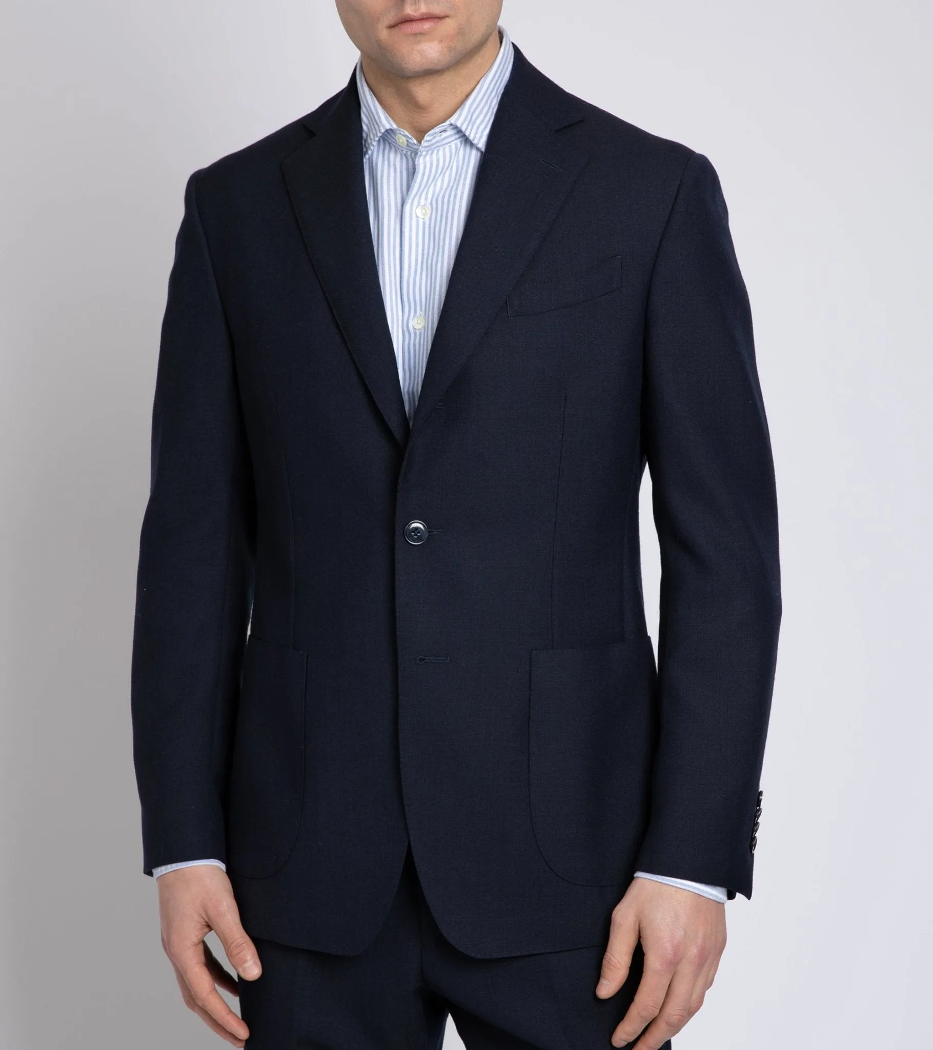 Trunk Wigmore Wool Fresco Suit Jacket: Navy