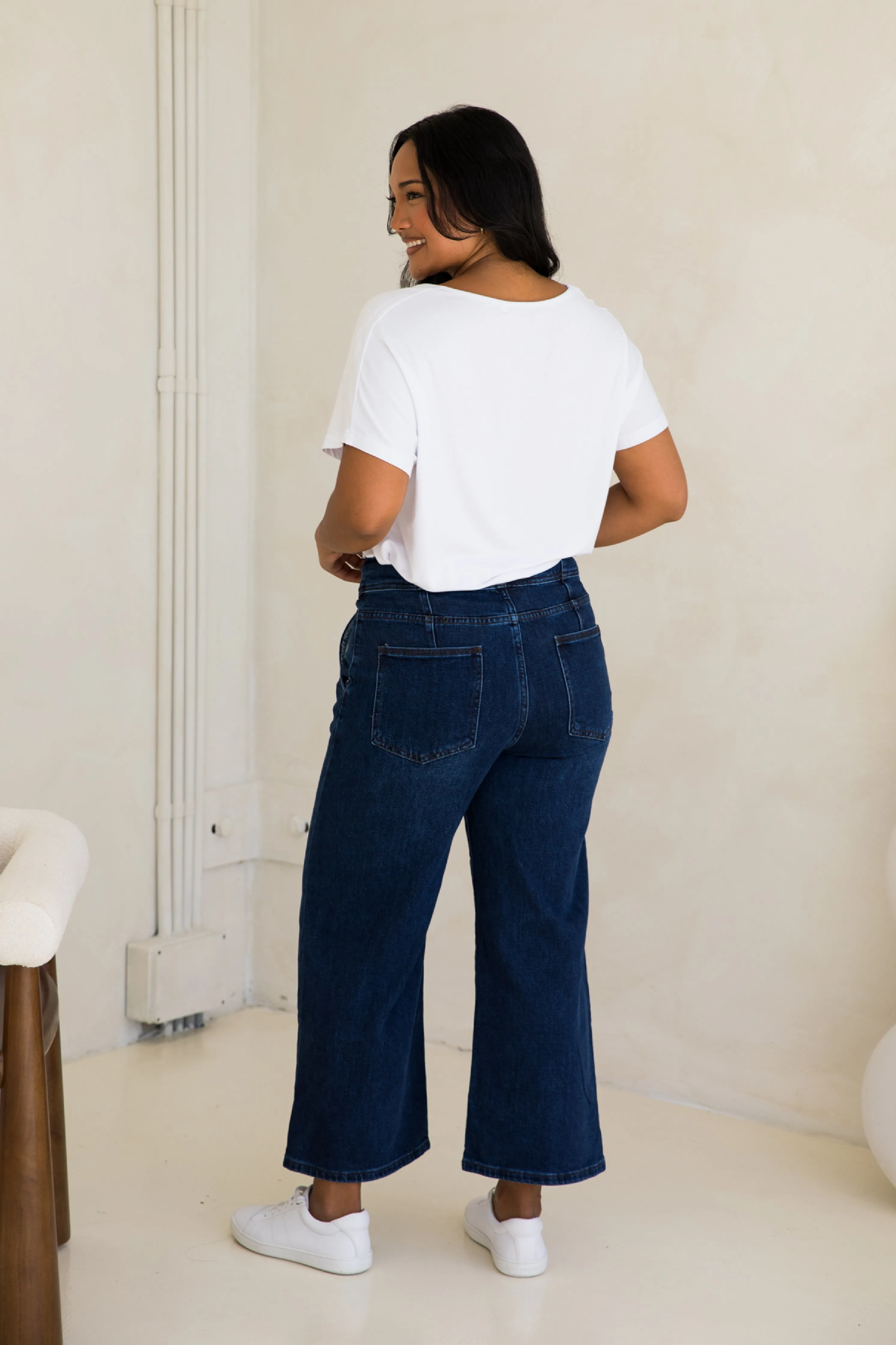 Wide Leg Jean in Dark Denim