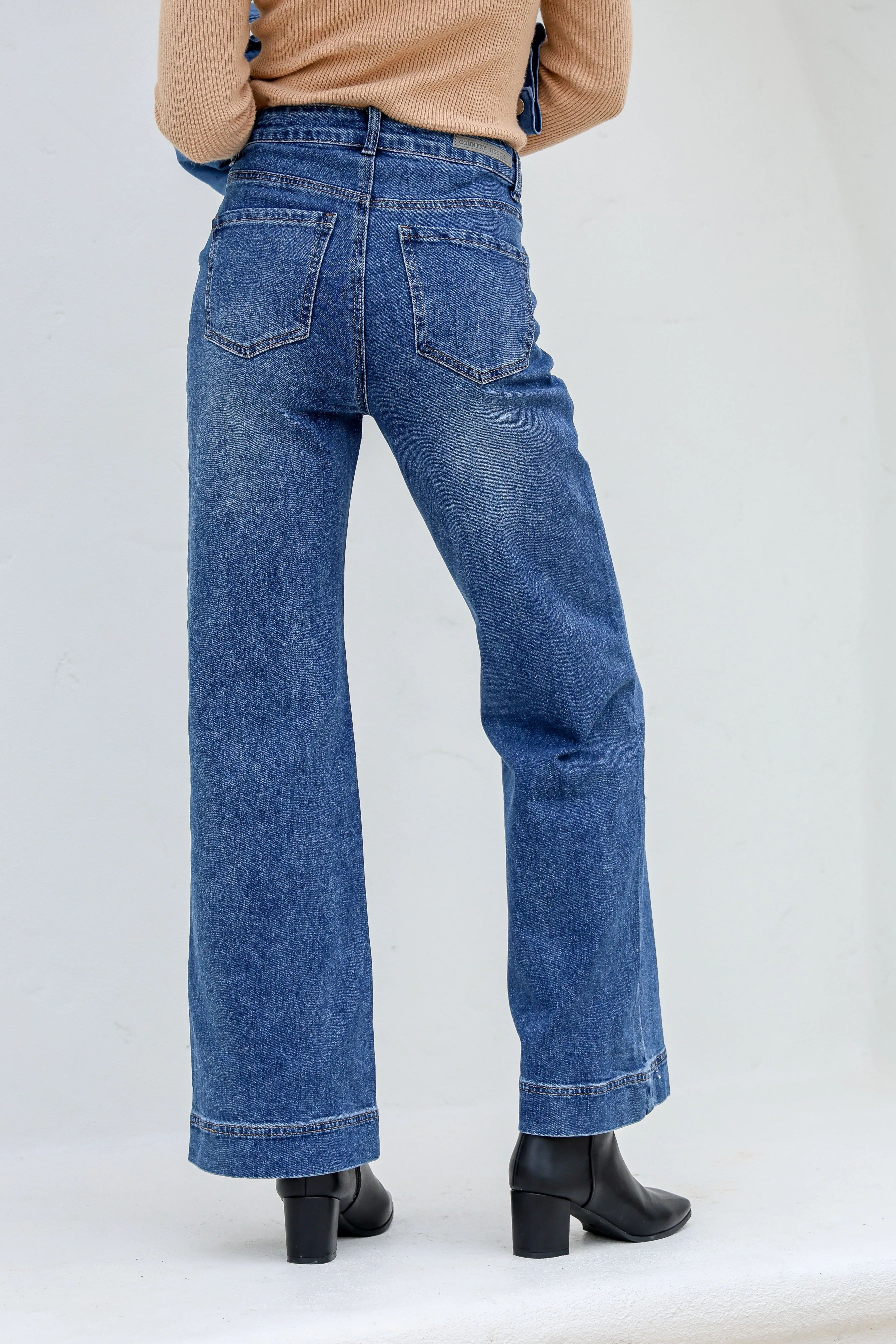 Wide Leg Jean Mid Blue