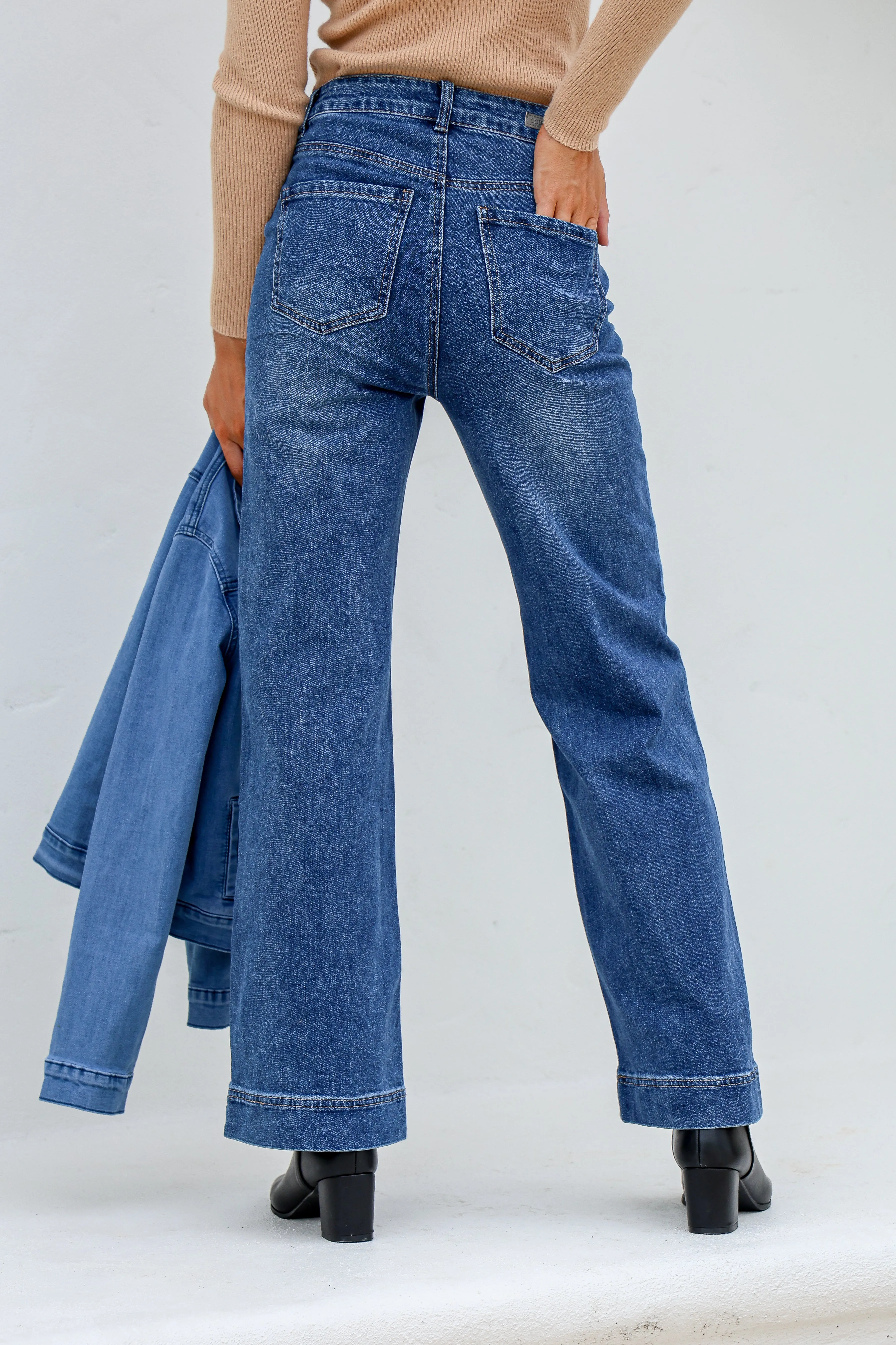 Wide Leg Jean Mid Blue